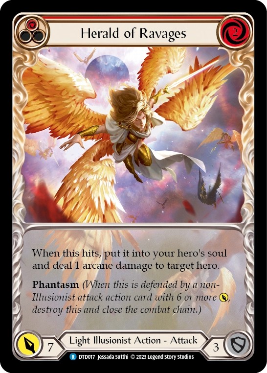 [DTD017]Herald of Ravages[Rare]（Dusk till Dawn Light Illusionist Action Attack Red）【FleshandBlood FaB】