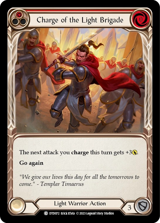 [DTD072]Charge of the Light Brigade[Common]（Dusk till Dawn Light Warrior Action Non-Attack Red）【FleshandBlood FaB】