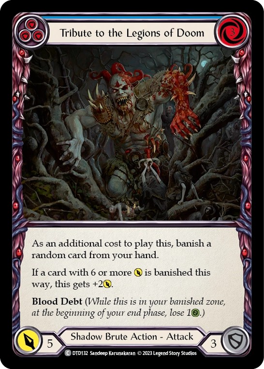 [DTD132]Tribute to the Legions of Doom[Common]（Dusk till Dawn Shadow Brute Action Attack Blue）【FleshandBlood FaB】