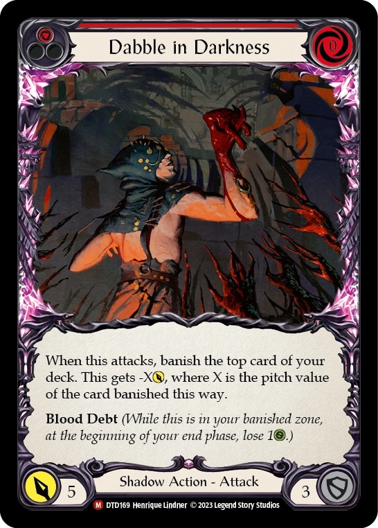 [DTD169]Dabble in Darkness[Majestic]（Dusk till Dawn Shadow NotClassed Action Attack Red）【FleshandBlood FaB】