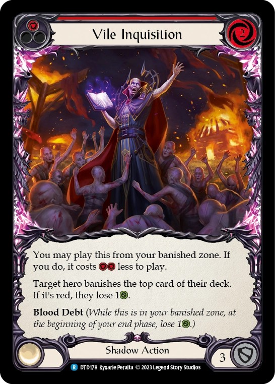 [DTD178]Vile Inquisition[Rare]（Dusk till Dawn Shadow NotClassed Action Non-Attack Red）【FleshandBlood FaB】
