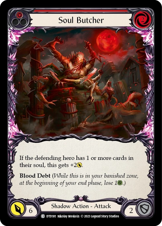 [DTD181]Soul Butcher[Common]（Dusk till Dawn Shadow NotClassed Action Attack Red）【FleshandBlood FaB】