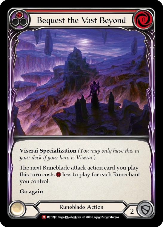 [DTD212]Bequest the Vast Beyond[Majestic]（Dusk till Dawn Runeblade Action Non-Attack Red）【FleshandBlood FaB】