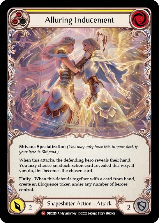 [DTD215]Alluring Inducement[Majestic]（Dusk till Dawn Shapeshifter Action Attack Yellow）【FleshandBlood FaB】