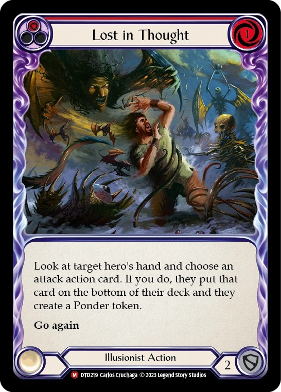 [DTD219]Lost in Thought[Majestic]（Dusk till Dawn Illusionist Action Non-Attack Red）【FleshandBlood FaB】