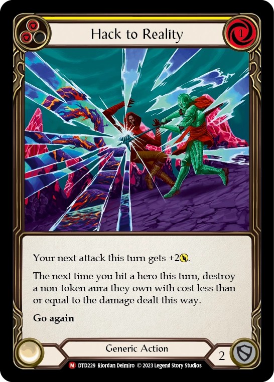 [DTD229-Rainbow Foil]Hack to Reality[Majestic]（Dusk till Dawn Generic Action Non-Attack Yellow）【FleshandBlood FaB】