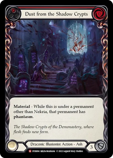 [DYN004]Dust from the Shadow Crypts[Majestic]（Dynasty Draconic Illusionist Action Ash  Non-Attack Red）【FleshandBlood FaB】