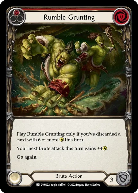 [DYN022]Rumble Grunting[Common]（Dynasty Brute Action Non-Attack Red）【FleshandBlood FaB】