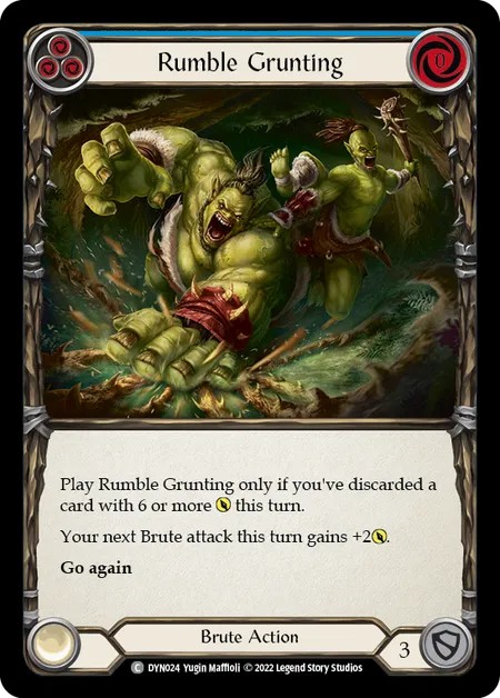 [DYN024]Rumble Grunting[Common]（Dynasty Brute Action Non-Attack Blue）【FleshandBlood FaB】