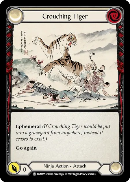 [DYN065-Rainbow Foil]Crouching Tiger[Common]（Dynasty Ninja Action Attack）【FleshandBlood FaB】