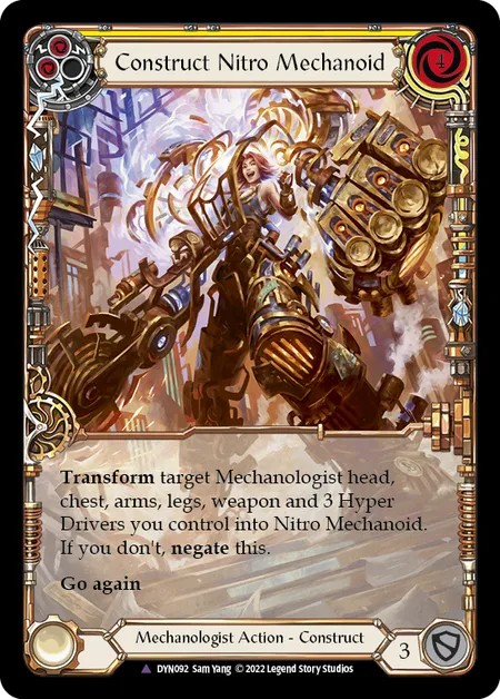 183071[DYN099-Rainbow Foil]Blessing of Ingenuity[Rare]（Dynasty Mechanologist Action Aura  Non-Attack Yellow）【FleshandBlood FaB】