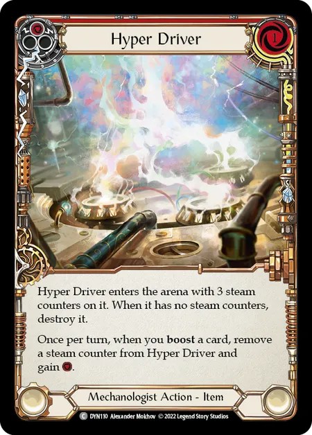 [DYN110-Rainbow Foil]Hyper Driver[Common]（Dynasty Mechanologist Action Item Non-Attack Red）【FleshandBlood FaB】