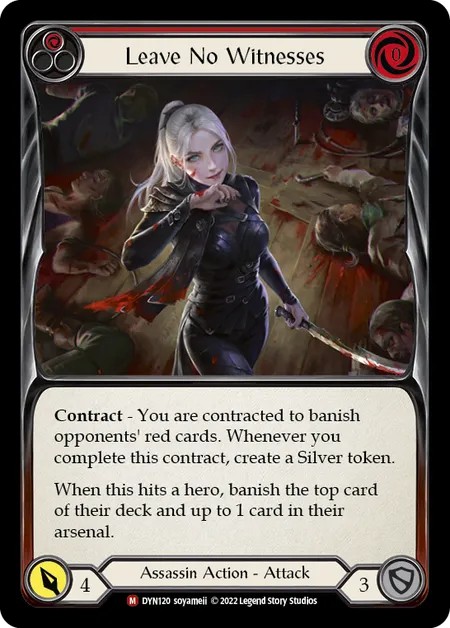 [DYN120-Rainbow Foil]Leave No Witnesses[Majestic]（Dynasty Assassin Action Attack Red）【FleshandBlood FaB】