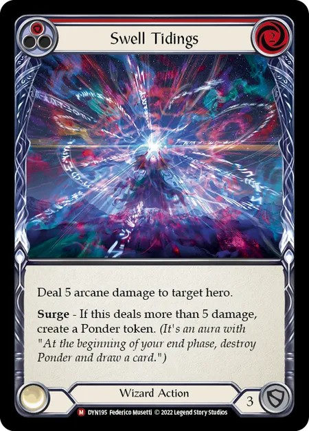 [DYN195-Rainbow Foil]Swell Tidings[Majestic]（Dynasty Wizard Action Non-Attack Red）【FleshandBlood FaB】