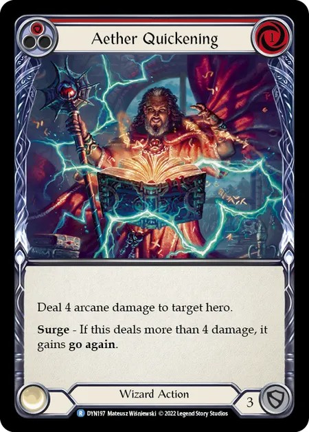 [DYN197-Rainbow Foil]Aether Quickening[Rare]（Dynasty Wizard Action Non-Attack Red）【FleshandBlood FaB】