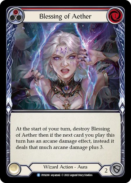 [DYN200-Rainbow Foil]Blessing of Aether[Rare]（Dynasty Wizard Action Aura  Non-Attack Red）【FleshandBlood FaB】