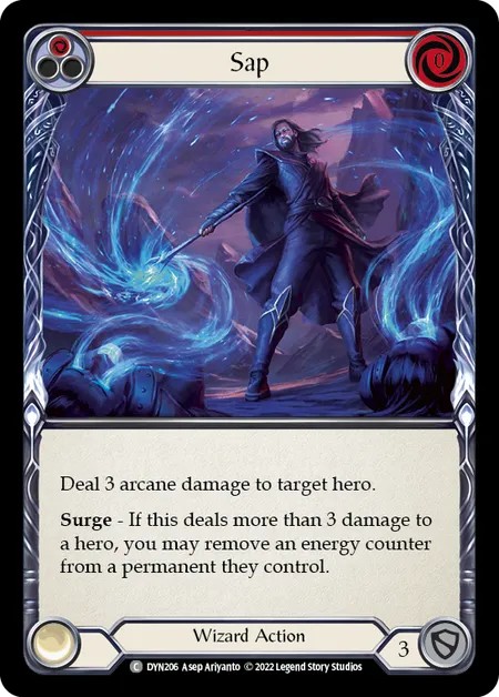 [DYN206-Rainbow Foil]Sap[Common]（Dynasty Wizard Action Non-Attack Red）【FleshandBlood FaB】
