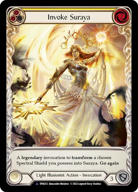 [DYN212-Cold Foil]Invoke Suraya/Suraya, Archangel of Knowledge[Marvels]（Dynasty Light Illusionist Action Invocation  Non-Attack Ally  Angel Yellow）【FleshandBlood FaB】