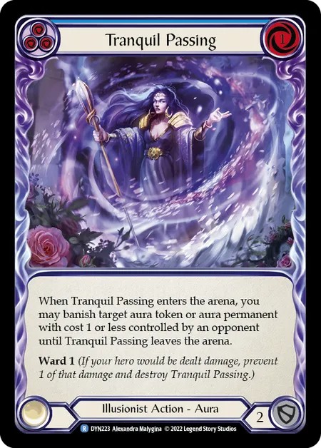 [DYN223-Rainbow Foil]Tranquil Passing[Common]（Dynasty Illusionist Action Aura  Non-Attack Blue）【FleshandBlood FaB】