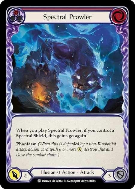 [DYN224-Rainbow Foil]Spectral Prowler[Common]（Dynasty Illusionist Action Attack Red）【FleshandBlood FaB】