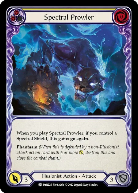 [DYN225]Spectral Prowler[Common]（Dynasty Illusionist Action Attack Yellow）【FleshandBlood FaB】
