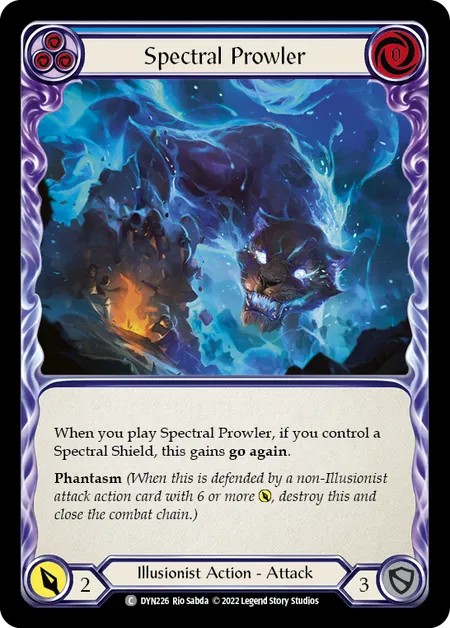 [DYN226-Rainbow Foil]Spectral Prowler[Common]（Dynasty Illusionist Action Attack Blue）【FleshandBlood FaB】