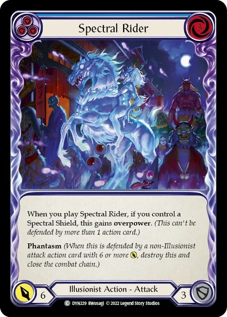 [DYN229]Spectral Rider[Common]（Dynasty Illusionist Action Attack Blue）【FleshandBlood FaB】