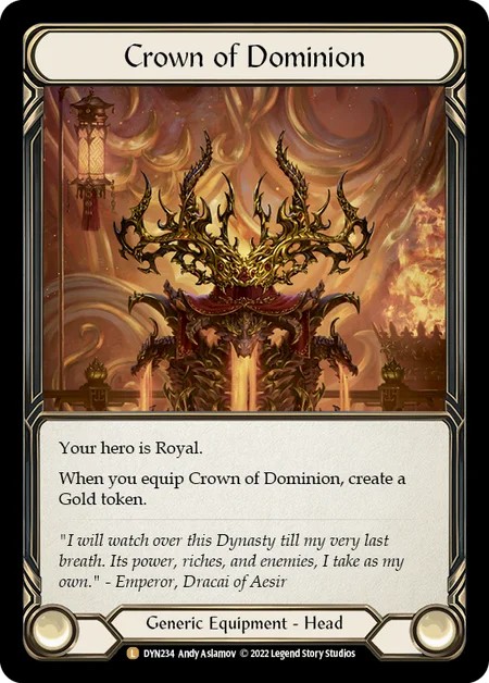 [DYN234-Cold Foil]Crown of Dominion[Legendarys]（Dynasty Generic Equipment Head）【FleshandBlood FaB】