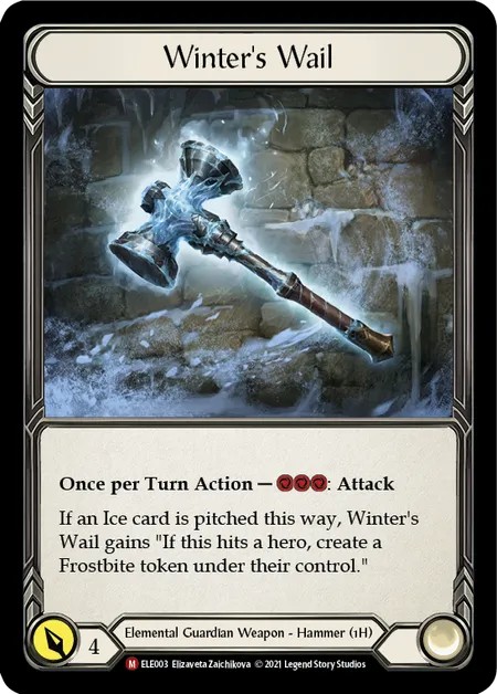 [ELE003-Cold Foil]Winter’s Wail[Majestic]（Tales of Aria First Edition Elemental Guardian Weapon 1H Hammer）【FleshandBlood FaB】