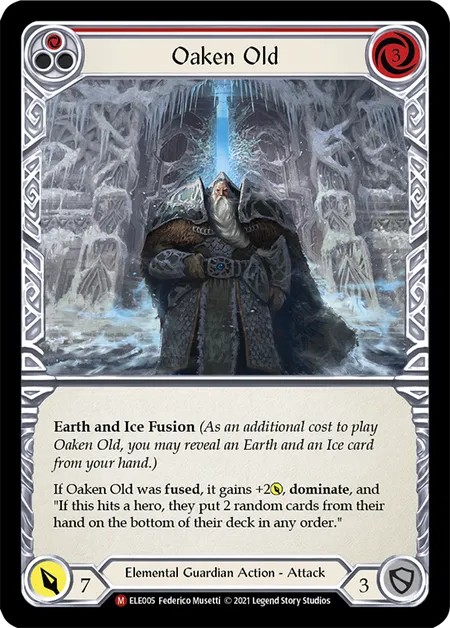 [ELE005-Rainbow Foil]Oaken Old[Majestic]（Tales of Aria First Edition Elemental Guardian Action Attack Red）【FleshandBlood FaB】