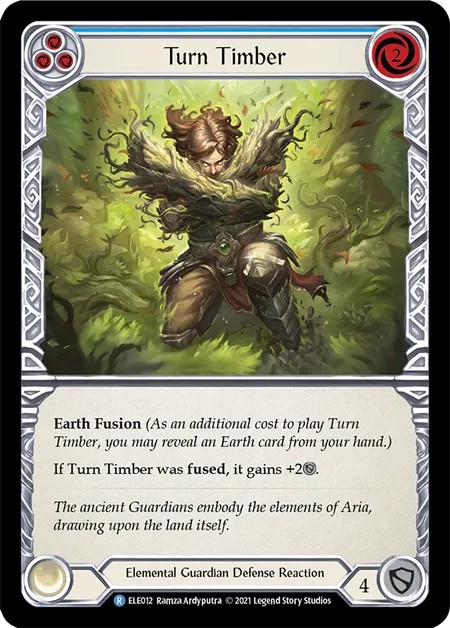 [ELE012]Turn Timber[Rare]（Tales of Aria First Edition Elemental Guardian Defense Reaction Blue）【FleshandBlood FaB】