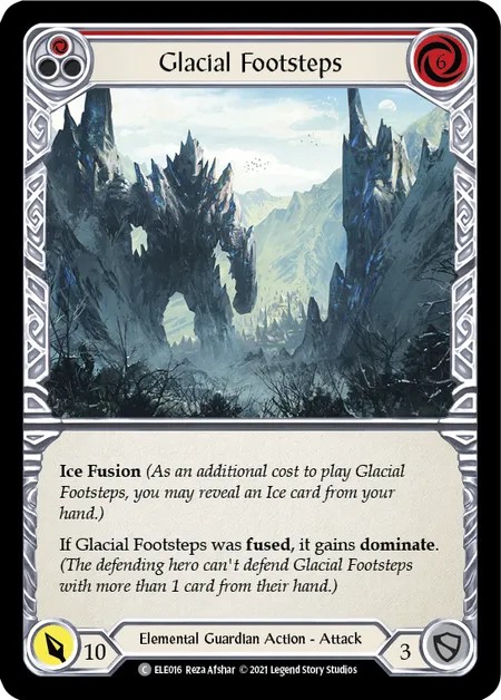 [ELE016]Glacial Footsteps[Common]（Tales of Aria First Edition Elemental Guardian Action Attack Red）【FleshandBlood FaB】