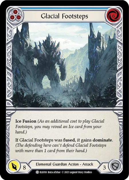 [ELE018-Rainbow Foil]Glacial Footsteps[Common]（Tales of Aria First Edition Elemental Guardian Action Attack Blue）【FleshandBlood FaB】