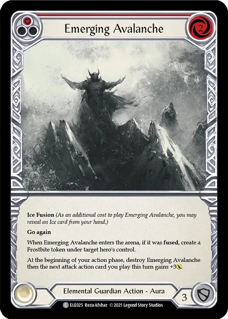 [ELE025]Emerging Avalanche[Common]（Tales of Aria First Edition Elemental Guardian Action Aura Non-Attack Red）【FleshandBlood FaB】