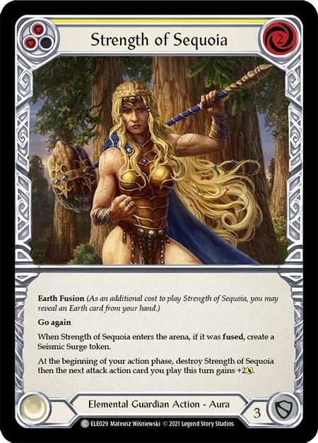 [ELE029]Strength of Sequoia[Common]（Tales of Aria First Edition Elemental Guardian Action Aura Non-Attack Yellow）【FleshandBlood FaB】