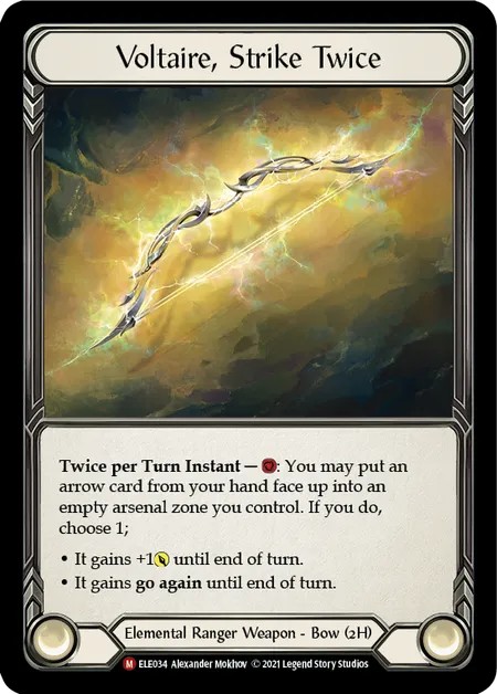 [ELE034-Cold Foil]Voltaire, Strike Twice[Majestic]（Tales of Aria First Edition Elemental Ranger Weapon 2H Bow）【FleshandBlood FaB】