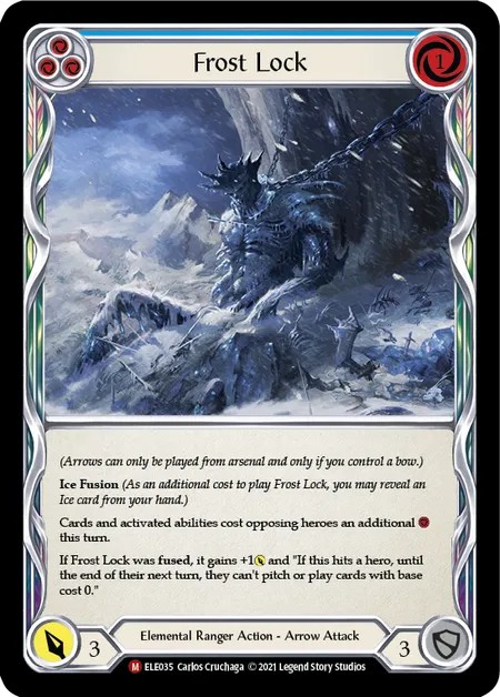 [ELE035-Rainbow Foil]Frost Lock[Majestic]（Tales of Aria First Edition Elemental Ranger Action Arrow Attack Blue）【FleshandBlood FaB】