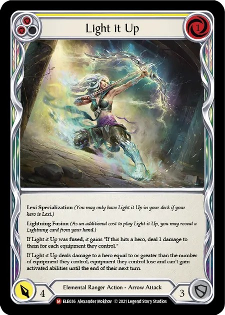 [ELE036]Light it Up[Majestic]（Tales of Aria First Edition Elemental Ranger Action Arrow Attack Yellow）【FleshandBlood FaB】