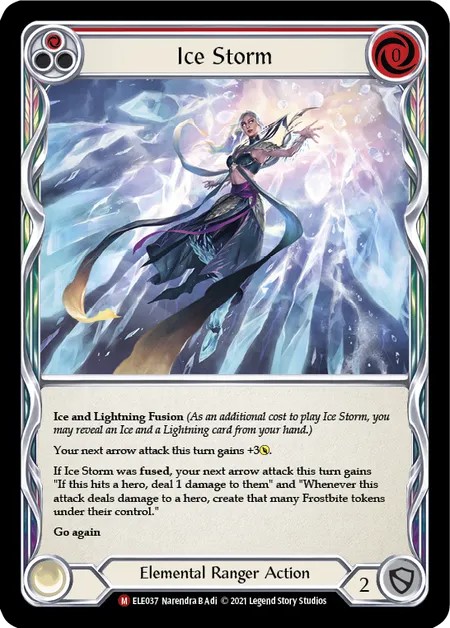 [ELE037-Rainbow Foil]Ice Storm[Majestic]（Tales of Aria First Edition Elemental Ranger Action Non-Attack Red）【FleshandBlood FaB】