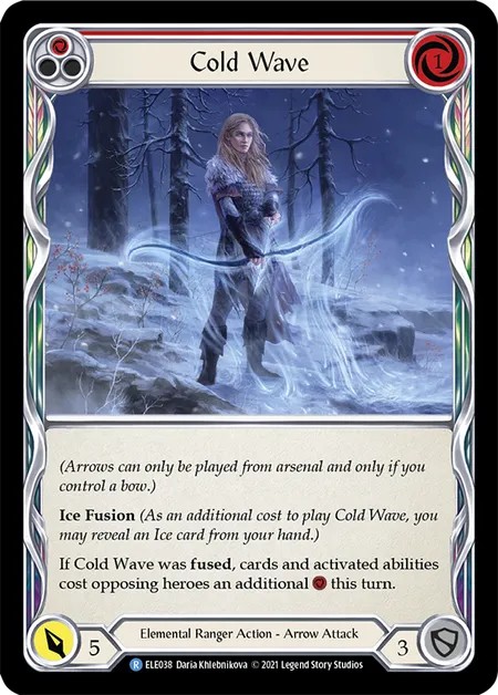 [ELE038-Rainbow Foil]Cold Wave[Rare]（Tales of Aria First Edition Elemental Ranger Action Arrow Attack Red）【FleshandBlood FaB】