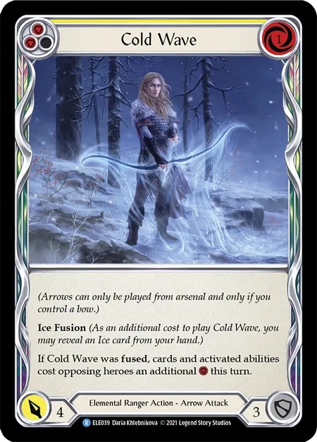 [ELE039-Rainbow Foil]Cold Wave[Rare]（Tales of Aria First Edition Elemental Ranger Action Arrow Attack Yellow）【FleshandBlood FaB】