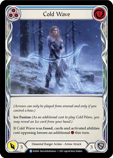 [ELE040-Rainbow Foil]Cold Wave[Rare]（Tales of Aria First Edition Elemental Ranger Action Arrow Attack Blue）【FleshandBlood FaB】