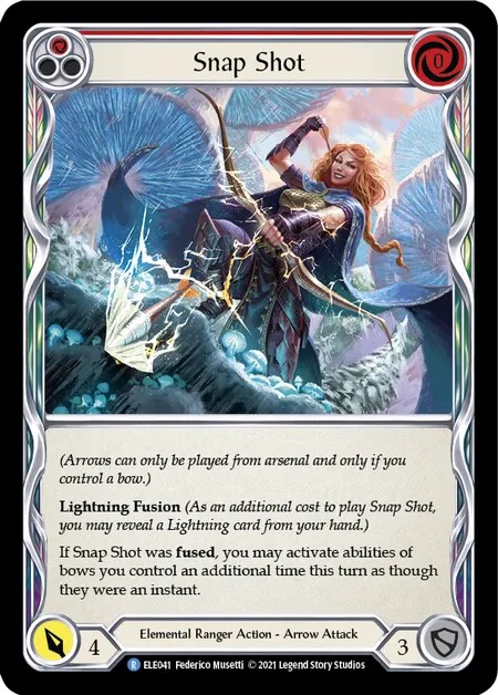 [ELE041-Rainbow Foil]Snap Shot[Rare]（Tales of Aria First Edition Elemental Ranger Action Arrow Attack Red）【FleshandBlood FaB】