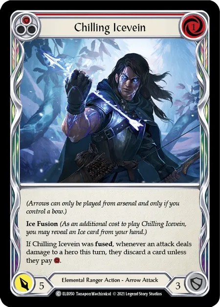 [ELE050]Chilling Icevein[Common]（Tales of Aria First Edition Elemental Ranger Action Arrow Attack Red）【FleshandBlood FaB】