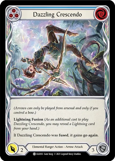 [ELE055]Dazzling Crescendo[Common]（Tales of Aria First Edition Elemental Ranger Action Arrow Attack Blue）【FleshandBlood FaB】
