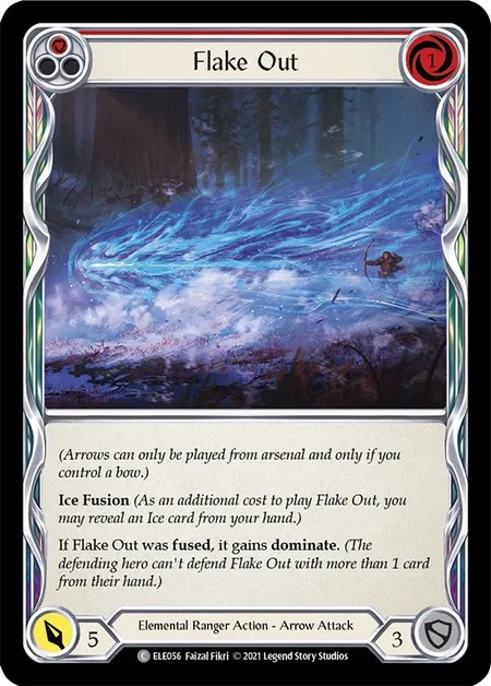 [ELE056-Rainbow Foil]Flake Out[Common]（Tales of Aria First Edition Elemental Ranger Action Arrow Attack Red）【FleshandBlood FaB】