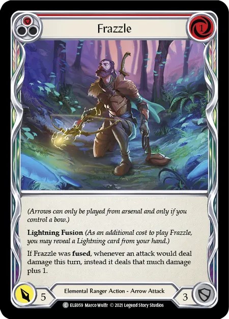 [ELE059-Rainbow Foil]Frazzle[Common]（Tales of Aria First Edition Elemental Ranger Action Arrow Attack Red）【FleshandBlood FaB】