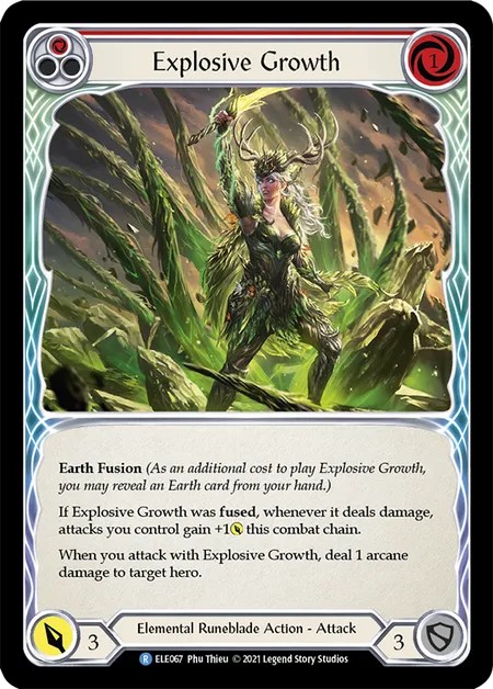 [ELE067-Rainbow Foil]Explosive Growth[Rare]（Tales of Aria First Edition Elemental Runeblade Action Attack Red）【FleshandBlood FaB】