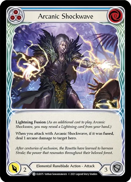 [ELE075-Rainbow Foil]Arcanic Shockwave[Common]（Tales of Aria First Edition Elemental Runeblade Action Attack Blue）【FleshandBlood FaB】