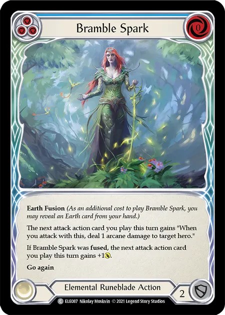 [ELE087]Bramble Spark[Common]（Tales of Aria First Edition Elemental Runeblade Action Non-Attack Blue）【FleshandBlood FaB】